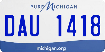 MI license plate DAU1418