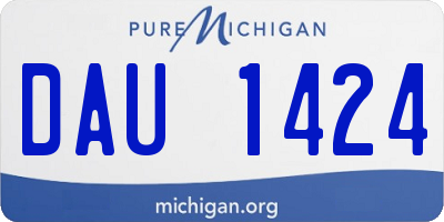 MI license plate DAU1424