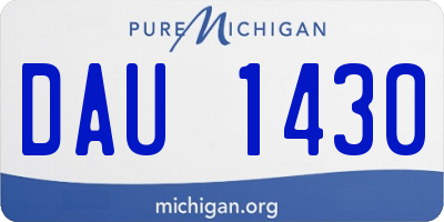 MI license plate DAU1430