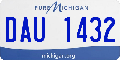 MI license plate DAU1432