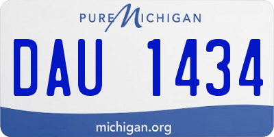 MI license plate DAU1434