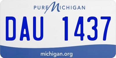 MI license plate DAU1437