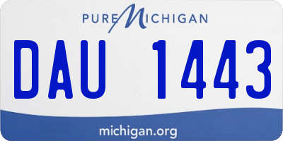 MI license plate DAU1443