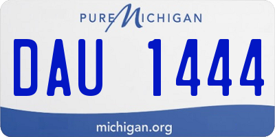 MI license plate DAU1444