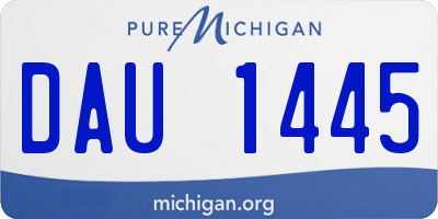 MI license plate DAU1445