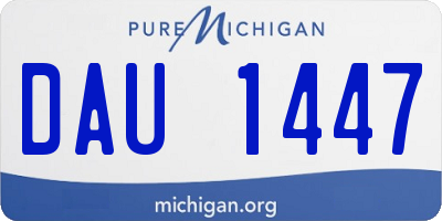 MI license plate DAU1447