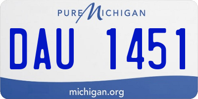 MI license plate DAU1451