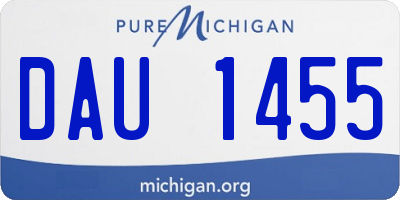 MI license plate DAU1455