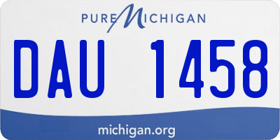 MI license plate DAU1458