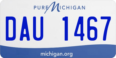 MI license plate DAU1467