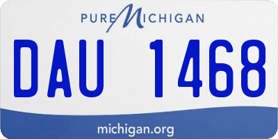 MI license plate DAU1468