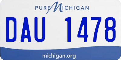MI license plate DAU1478