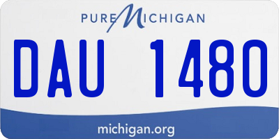 MI license plate DAU1480