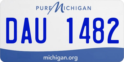 MI license plate DAU1482