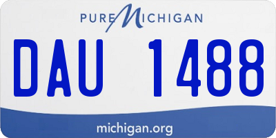 MI license plate DAU1488