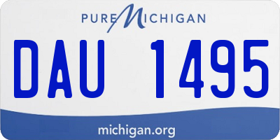MI license plate DAU1495
