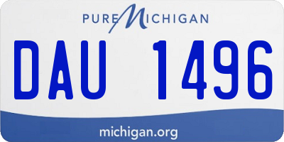 MI license plate DAU1496