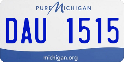 MI license plate DAU1515