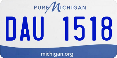 MI license plate DAU1518