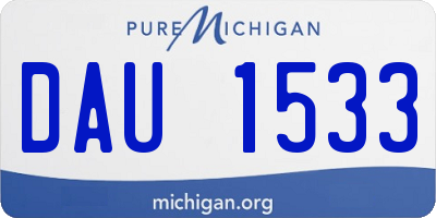 MI license plate DAU1533