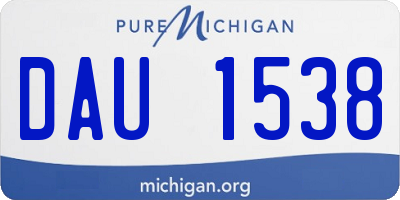MI license plate DAU1538