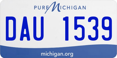 MI license plate DAU1539