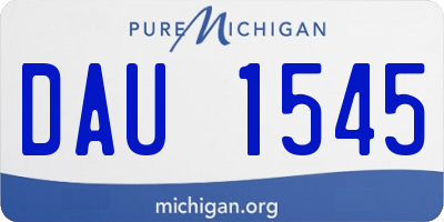 MI license plate DAU1545