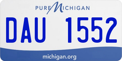 MI license plate DAU1552