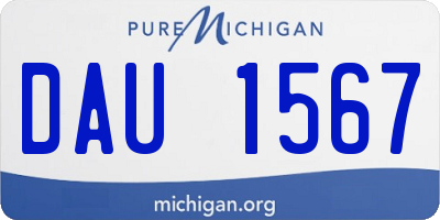 MI license plate DAU1567