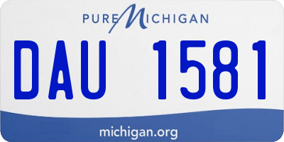 MI license plate DAU1581