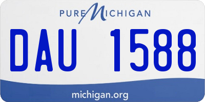 MI license plate DAU1588