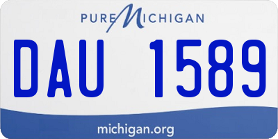 MI license plate DAU1589