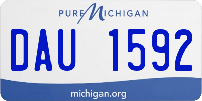 MI license plate DAU1592