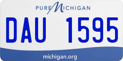 MI license plate DAU1595