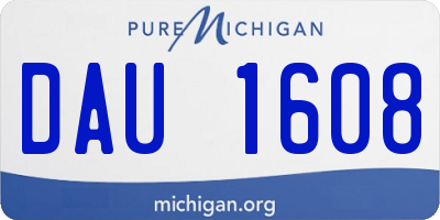 MI license plate DAU1608