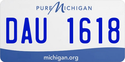 MI license plate DAU1618