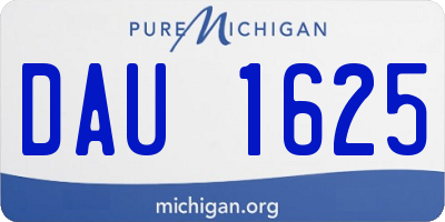 MI license plate DAU1625