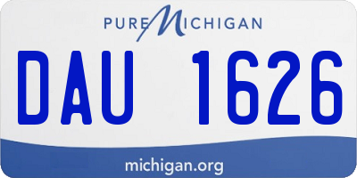MI license plate DAU1626