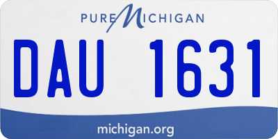 MI license plate DAU1631