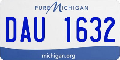 MI license plate DAU1632