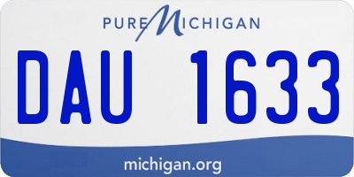 MI license plate DAU1633