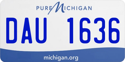 MI license plate DAU1636