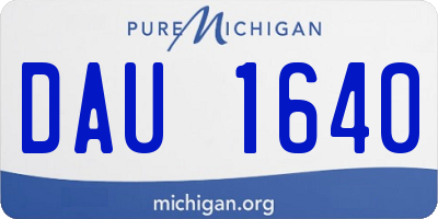 MI license plate DAU1640