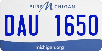MI license plate DAU1650