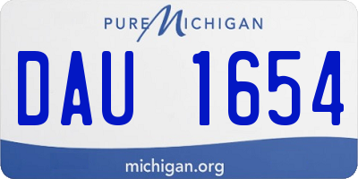 MI license plate DAU1654