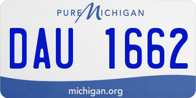 MI license plate DAU1662