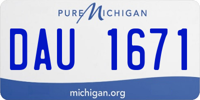MI license plate DAU1671