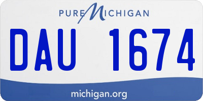 MI license plate DAU1674