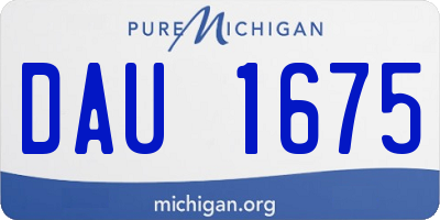 MI license plate DAU1675