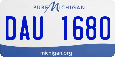 MI license plate DAU1680